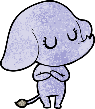 Bir insan tarafından çizilmiş şirin bir fil.