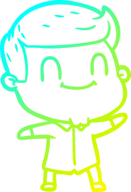 Bir insan tarafından çizilmiş karikatür cana yakın bir adamın çizimi.