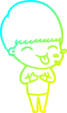 Bir insan tarafından çizilmiş komik bir çizgi film çocuğu çizimi.