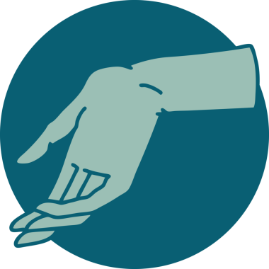 Bir insan tarafından çizilmiş bir elin ikonik dövme şekli