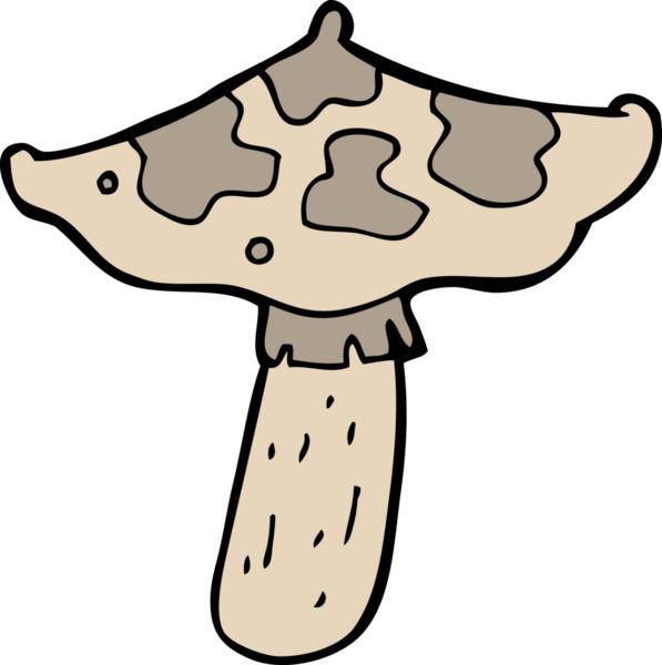 Bir insan tarafından çizilmiş mantar taburesi.