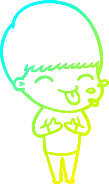 Bir insan tarafından çizilmiş komik bir çizgi film çocuğu çizimi.