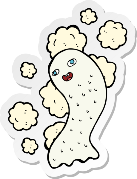 Bir insan tarafından çizilmiş bir hayaletin çıkartması.