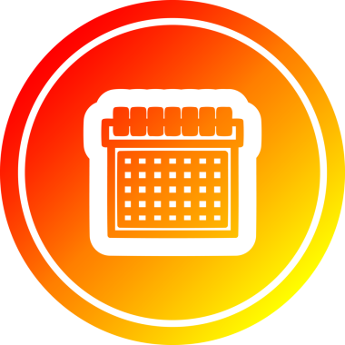 Bir insan tarafından çizilen aylık takvim dairesel simgesi