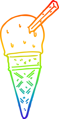 gökkuşağı gradyanı çizimi bir insan tarafından çizilmiş dondurma çizgi filmi