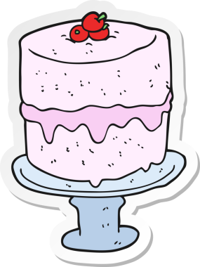 Bir insan tarafından çizilmiş bir karikatür pastasının etiketi.