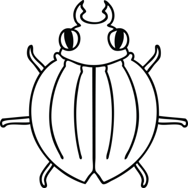 Bir insan tarafından çizilmiş garip çizgi film böceği.