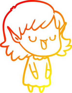 Bir insan tarafından çizilmiş çizgi film karakteri bir elf kızı çizimi