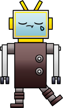 Bir insan tarafından çizilmiş bir robotun gölgelenmiş çizimi