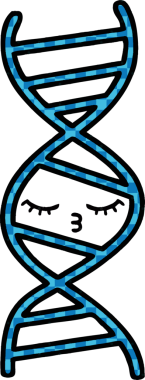 Bir insan tarafından çizilmiş bir DNA ipliğinin çizgi romanı.