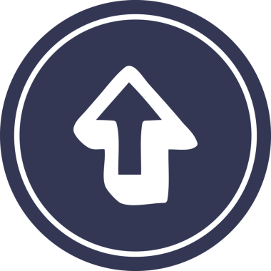 Bir insan tarafından çizilmiş ok dairesel simgesi yönü