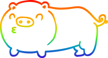 gökkuşağı gradyan çizimi bir insan tarafından çizilmiş domuz çizgi