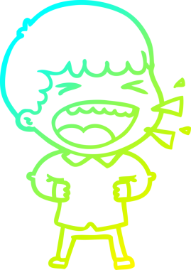 Bir insan tarafından çizilmiş gülen adamın soğuk çizgi çizimi.