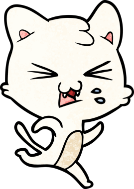 Bir insan tarafından çizilmiş kedi tıslaması.