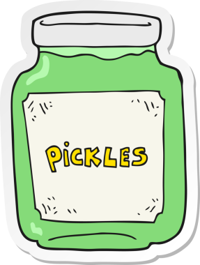 Bir insan tarafından çizilmiş turşu kavanozunun çıkartması.