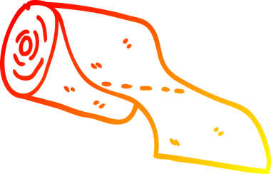 Bir insan tarafından çizilmiş bir tuvalet kağıdının sıcak çizgi çizimi