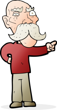 Çizgi film, yaşlı adamın bir insan tarafından çizilmesinden rahatsız olmuş.