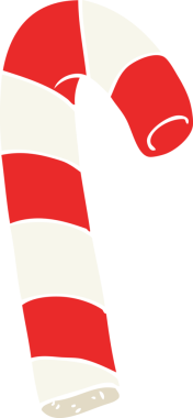 Bir insan tarafından çizilmiş düz renkli şeker çizimi