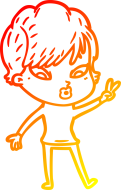 Bir insan tarafından çizilmiş bir karikatür kadın çizimi