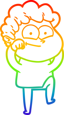 Bir insan tarafından çizilmiş mutlu bir adamın çizgi çizimi.