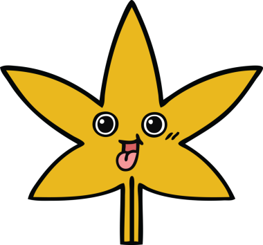 Bir insan tarafından çizilmiş bir sonbahar yaprağının sevimli karikatürü.