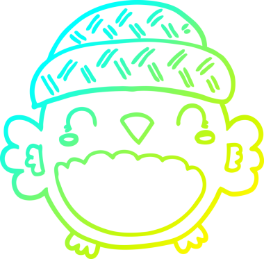 Bir insan tarafından çizilmiş şapkalı sevimli bir baykuş çizimi.