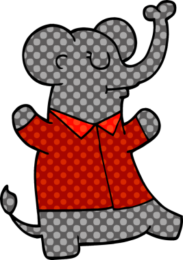 Bir insan tarafından çizilmiş karalama fili tişörtü