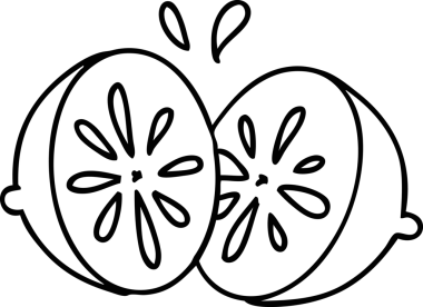 Bir insan tarafından çizilmiş taze limon karalaması.