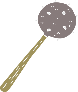 Bir insan tarafından çizilmiş düz renk çizgi film topuzu