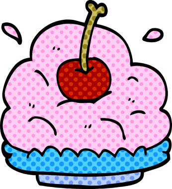 Çizgi film karalaması. Bir insan tarafından çizilmiş kocaman bir dondurma.