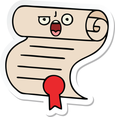 Bir insan tarafından çizilmiş şirin bir çizgi film sözleşmesinin çıkartması.