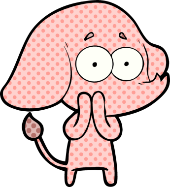 bir insan tarafından çizilmiş belirsiz bir fil.