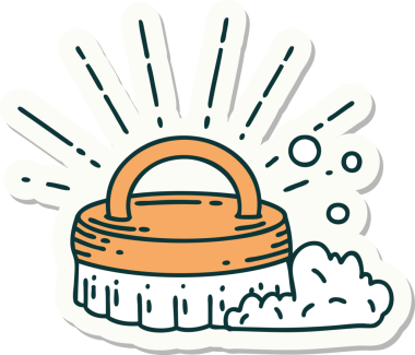 Bir insan tarafından çizilmiş dövme fırçasının çıkartması.