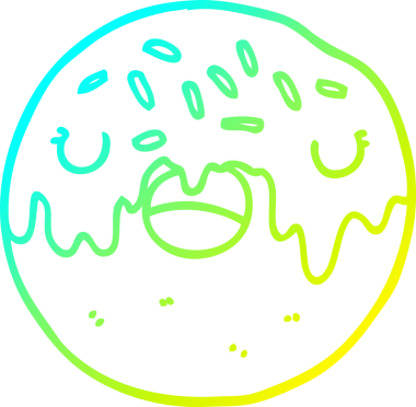 Bir insan tarafından çizilmiş soğuk gradyan bir çörek çizimi.