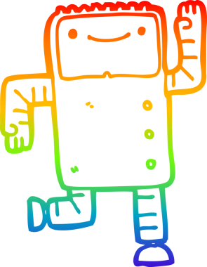 gökkuşağı gradyan çizgisi bir insan tarafından çizilmiş robot çizgi