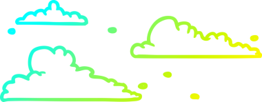 Bir insan tarafından sürüklenen bulutların soğuk gradyan çizgisi