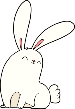 Bir insan tarafından çizilmiş şirin çizgi film tavşanı.