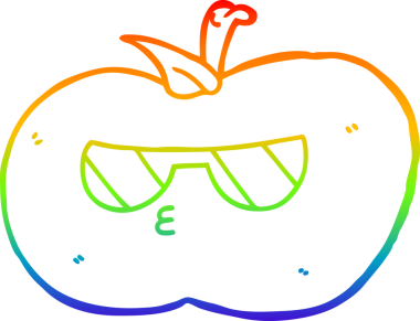 gökkuşağı gradyan çizgi çizimi bir insan tarafından çizilmiş soğuk elma