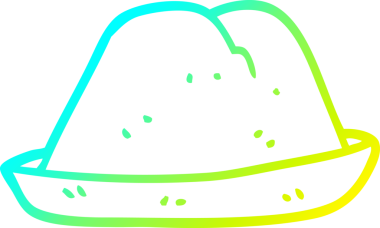 Bir insanın çizdiği çizgi film şapkasının soğuk gradyan çizgisi.