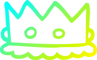 Bir insan tarafından çizilmiş kraliyet tacının soğuk gradyan çizgisi.