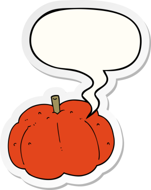 bir insan tarafından çizilmiş balkabağı konuşma baloncuğu etiketli