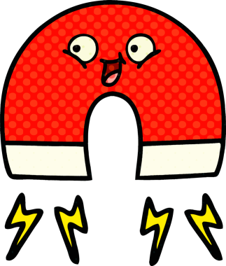 bir insan tarafından çizilmiş bir mıknatısın çizgi roman tarzı