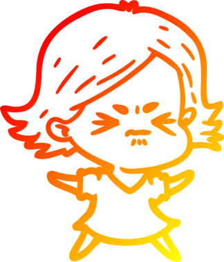 Bir insan tarafından çizilmiş kızgın bir karikatür çizimi.