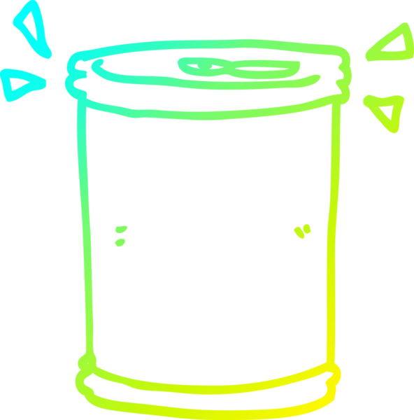 Bir insan tarafından çizilen karikatür soda kutusunun soğuk gradyan çizgisi.