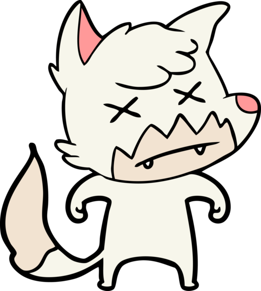 Bir insan tarafından çizilmiş ölü tilki çizgi filmi