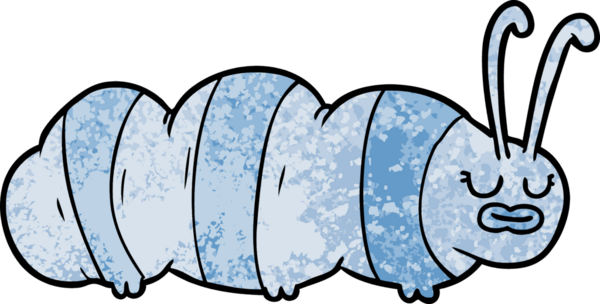 Bir insan tarafından çizilmiş komik çizgi film böceği.