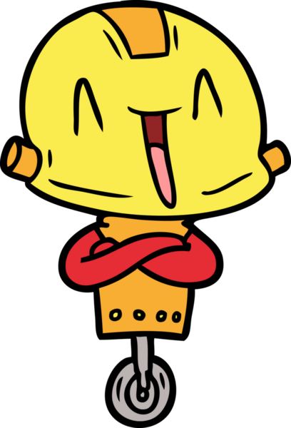 Bir insan tarafından çizilmiş çizgi film robotu