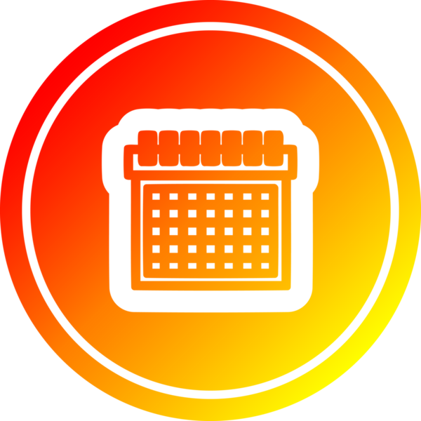 Bir insan tarafından çizilen aylık takvim dairesel simgesi