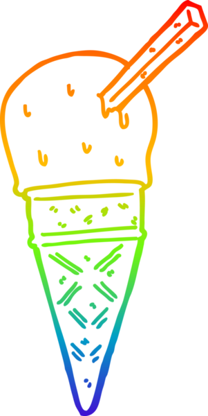 gökkuşağı gradyanı çizimi bir insan tarafından çizilmiş dondurma çizgi filmi