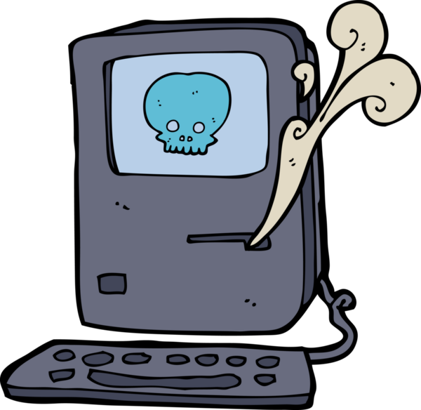 bir insan tarafından çizilmiş bilgisayar virüsü karikatürü